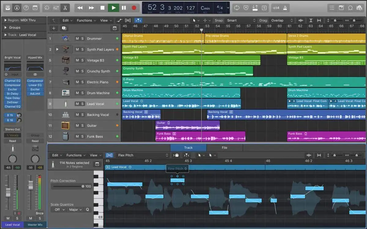 Logic Pro Features Screenshot of Logic Pro Features Overview